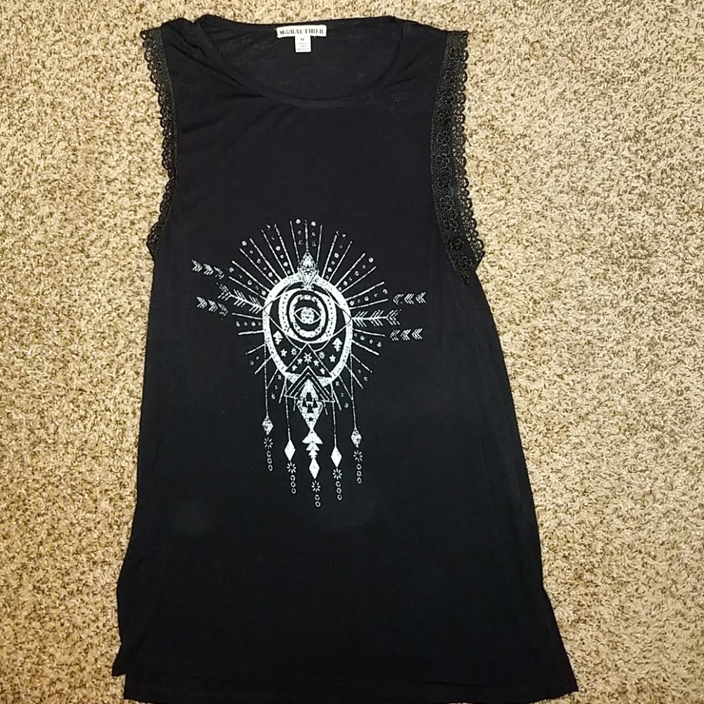 Black tank top with lace